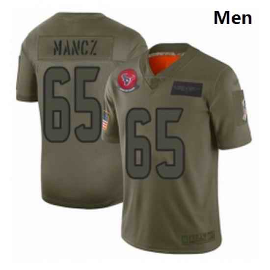 Men Houston Texans 65 Greg Mancz Limited Camo 2019 Salute to Service Football Jersey